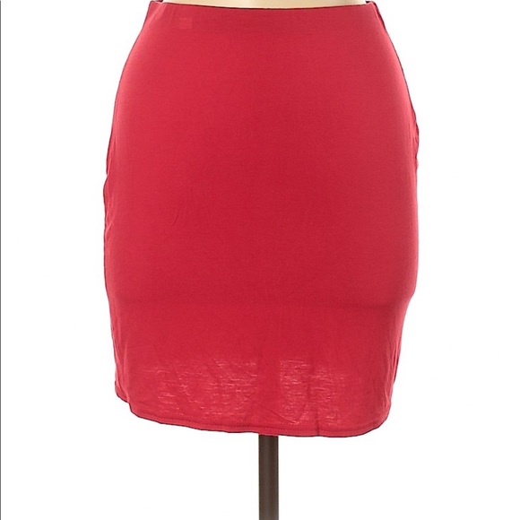 💕2/$15 NWT Missguided Red Mini Skirt Bodycon 6 - Picture 2 of 2